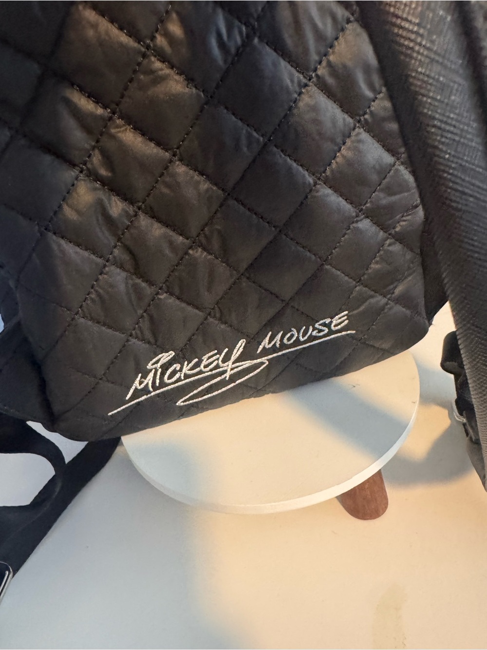 Loungefly Black Quilted Mini Backpack with Mouse Ears - Picture 9 of 12